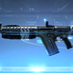 The commando weapon hovers over blue lights in Halo Infinite.